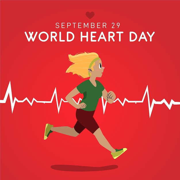 Hand-drawn world heart day