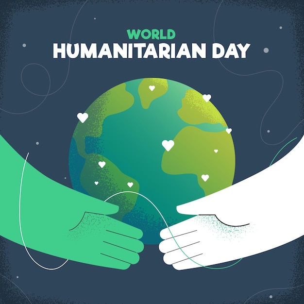 Hand drawn world humanitarian day background