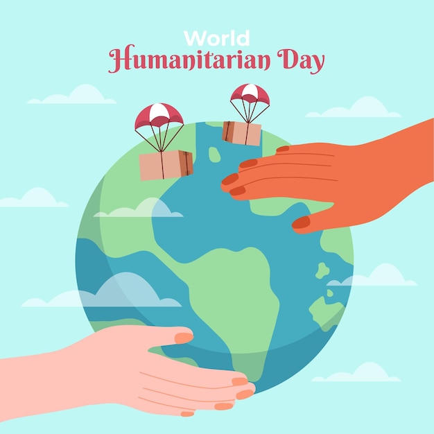 Free vector hand drawn world humanitarian day illustration