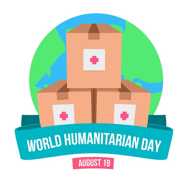 hand drawn world humanitarian day illustration