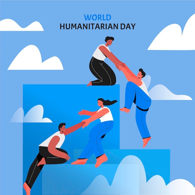 Hand drawn world humanitarian day illustration