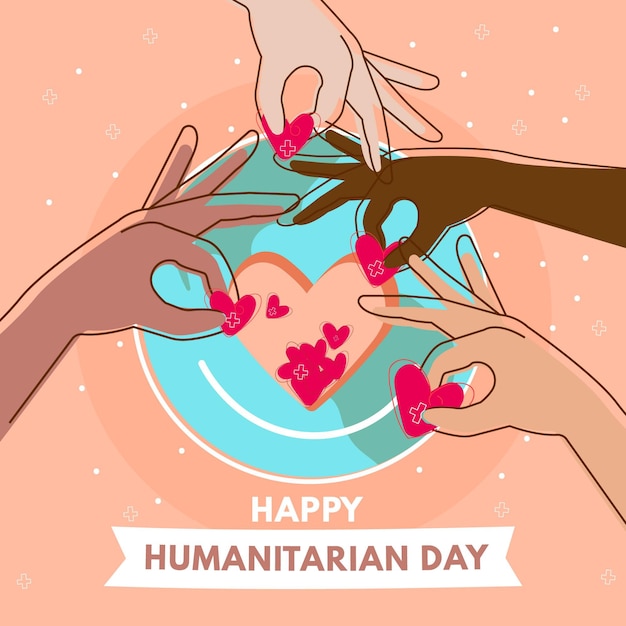 Free vector hand drawn world humanitarian day