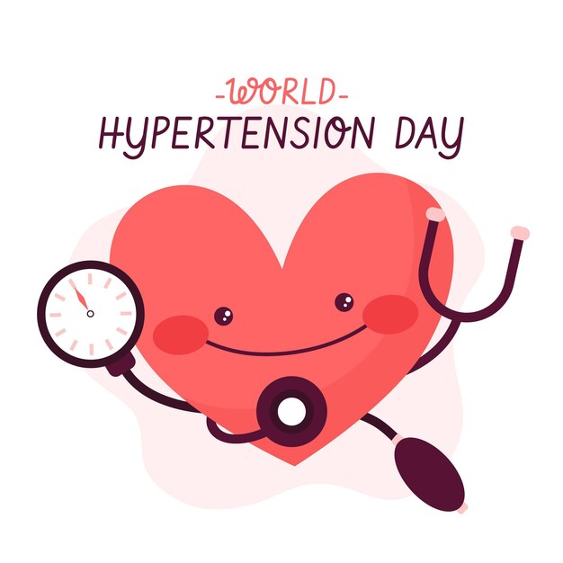 Hand drawn world hypertension day illustration