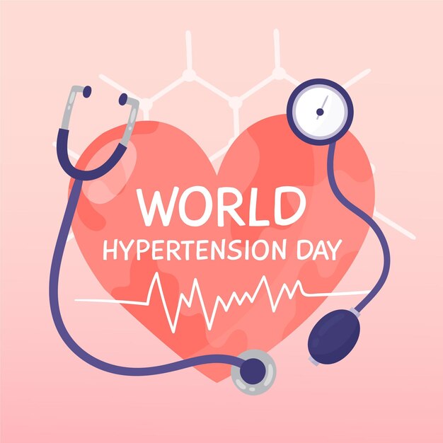 Hand drawn world hypertension day illustration