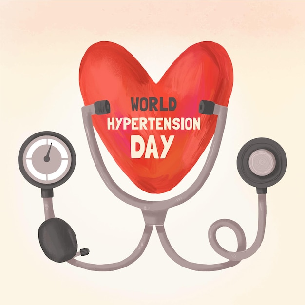 Free vector hand drawn world hypertension day illustration