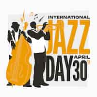 Free vector hand drawn world jazz day illustration