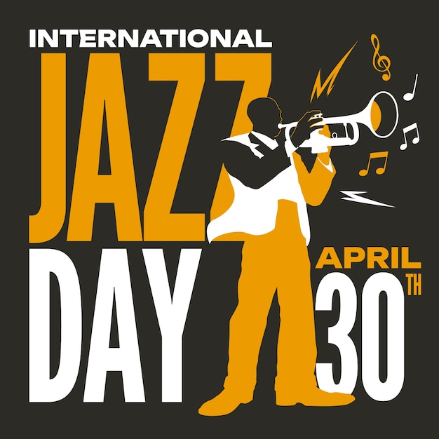 Hand drawn world jazz day illustration