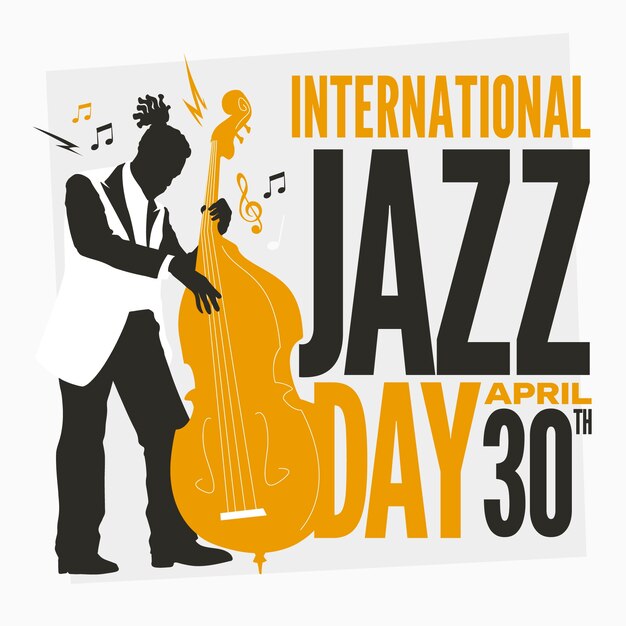 Hand drawn world jazz day illustration