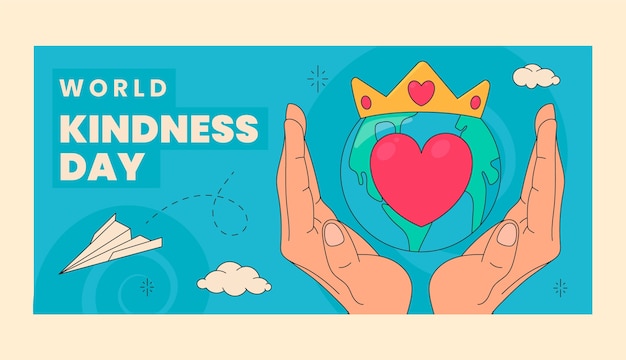 Free vector hand drawn world kindness day horizontal banner template