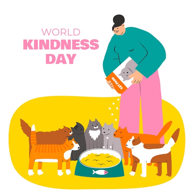 Hand drawn world kindness day illustration