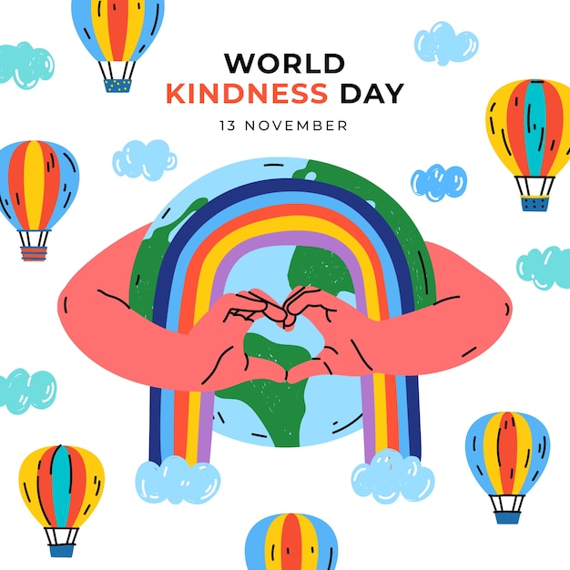 Free vector hand drawn world kindness day illustration