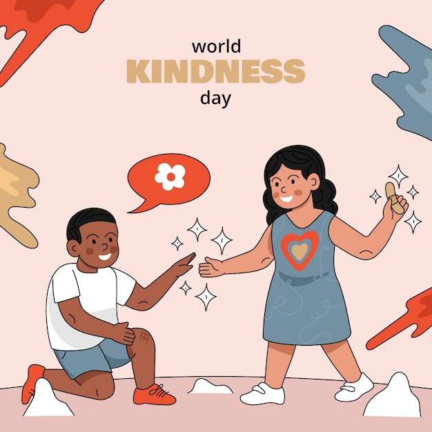 Free vector hand drawn world kindness day illustration