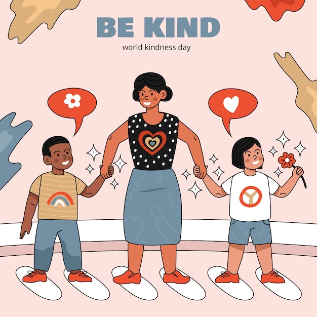 Hand drawn world kindness day illustration