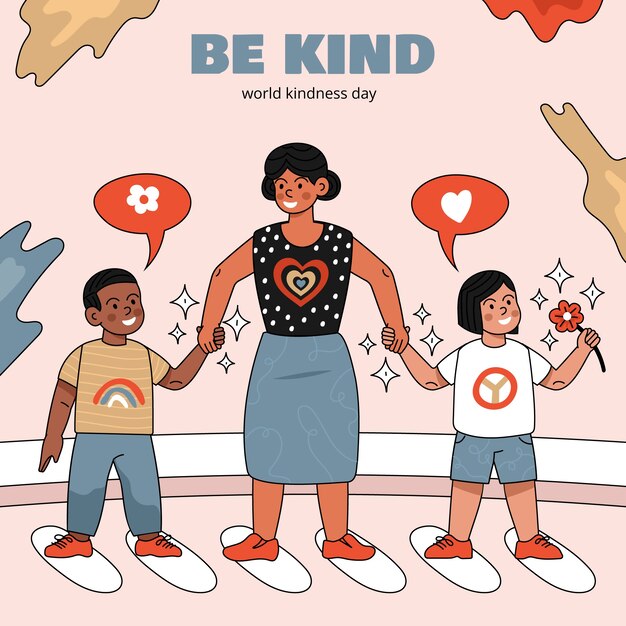 Hand drawn world kindness day illustration