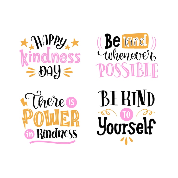 Free Vector hand drawn world kindness day lettering collection