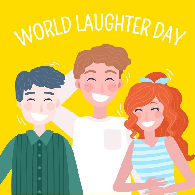 Hand drawn world laughter day illustration