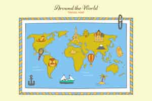 Free vector hand drawn world map illustration