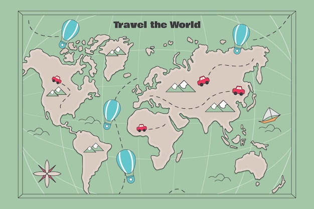 Free vector hand drawn world map illustration