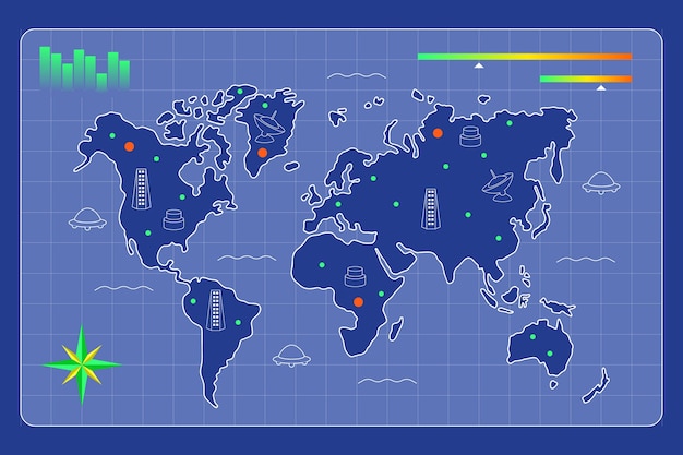 Illustrazione della mappa del mondo disegnata a mano