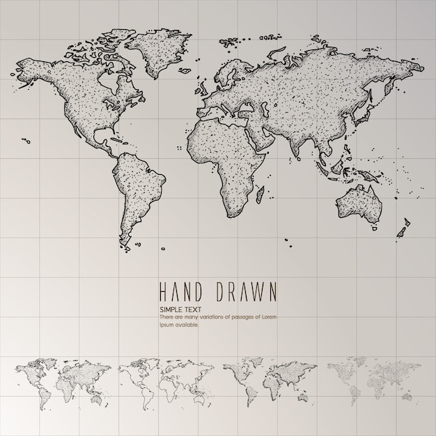 Hand drawn world map