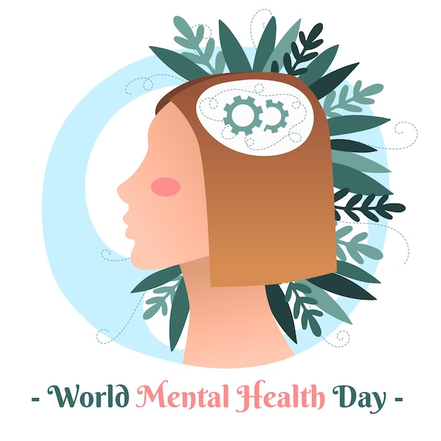 Hand drawn world mental health day concept