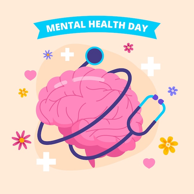 Free vector hand drawn world mental health day illustration