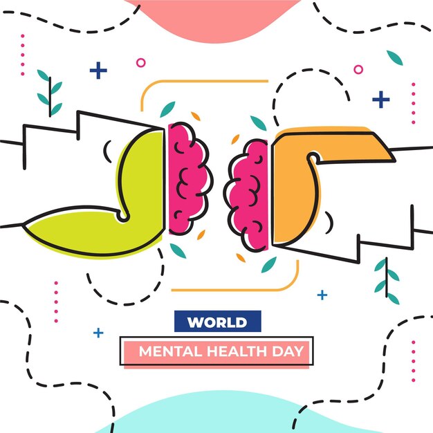 Hand drawn world mental health day