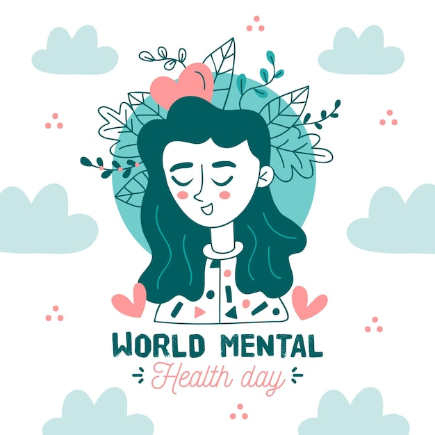 Hand drawn world mental health day