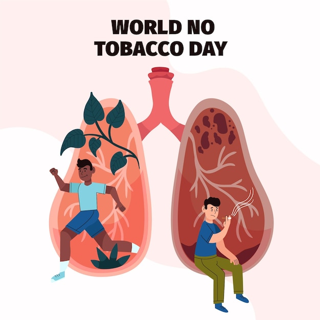 Vettore gratuito illustrazione disegnata a mano della giornata mondiale senza tabacco