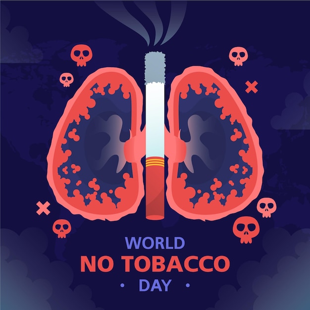 Hand drawn world no tobacco day illustration