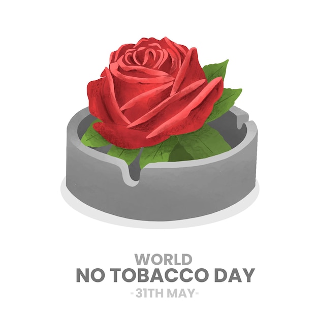 Hand drawn world no tobacco day illustration