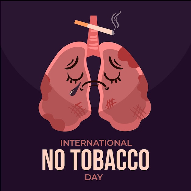 Illustrazione disegnata a mano della giornata mondiale senza tabacco