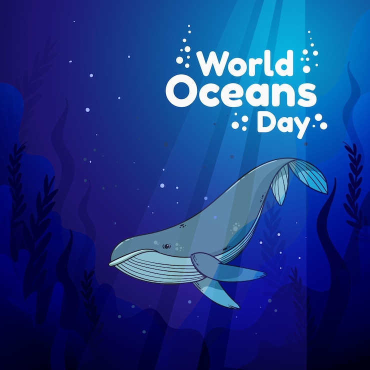 Free Vector hand drawn world oceans day illustration