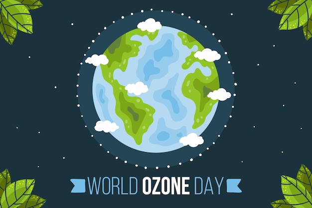 Free vector hand drawn world ozone day background