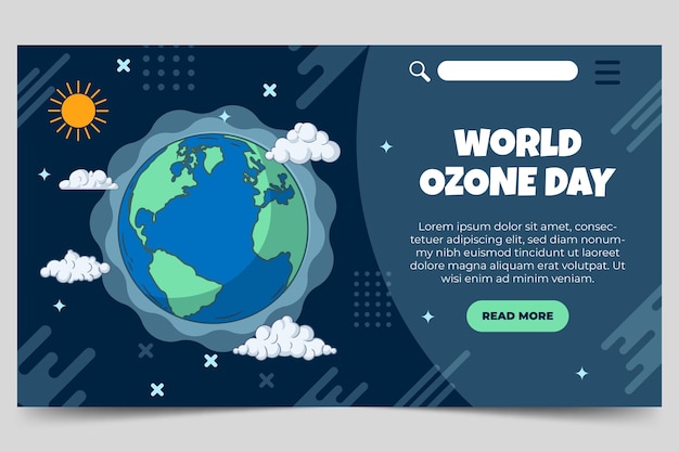 Hand drawn world ozone day landing page template