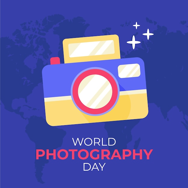 Free vector hand drawn world photography day background