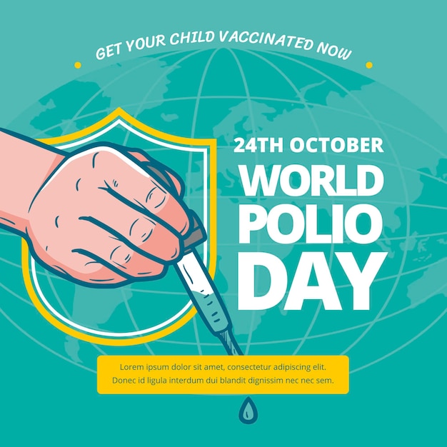 Illustrazione disegnata a mano della giornata mondiale della polio
