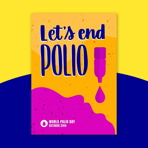 Hand drawn world polio day vertical poster template