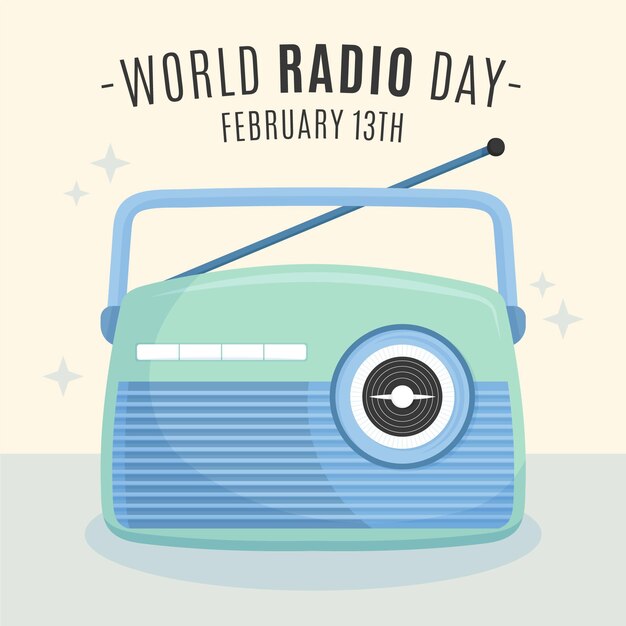 Hand drawn world radio day