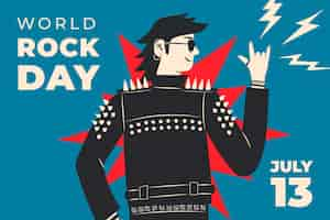 Free vector hand drawn world rock day background