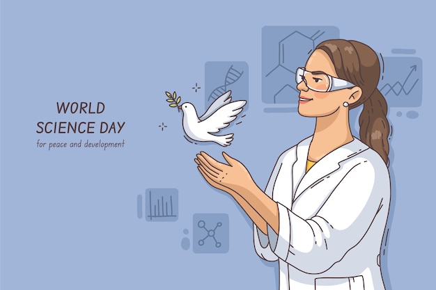 Free vector hand drawn world science day background