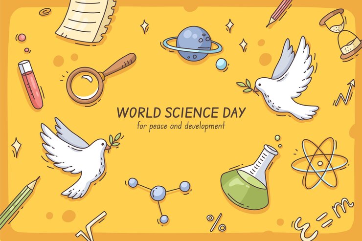Free Vector hand drawn world science day background