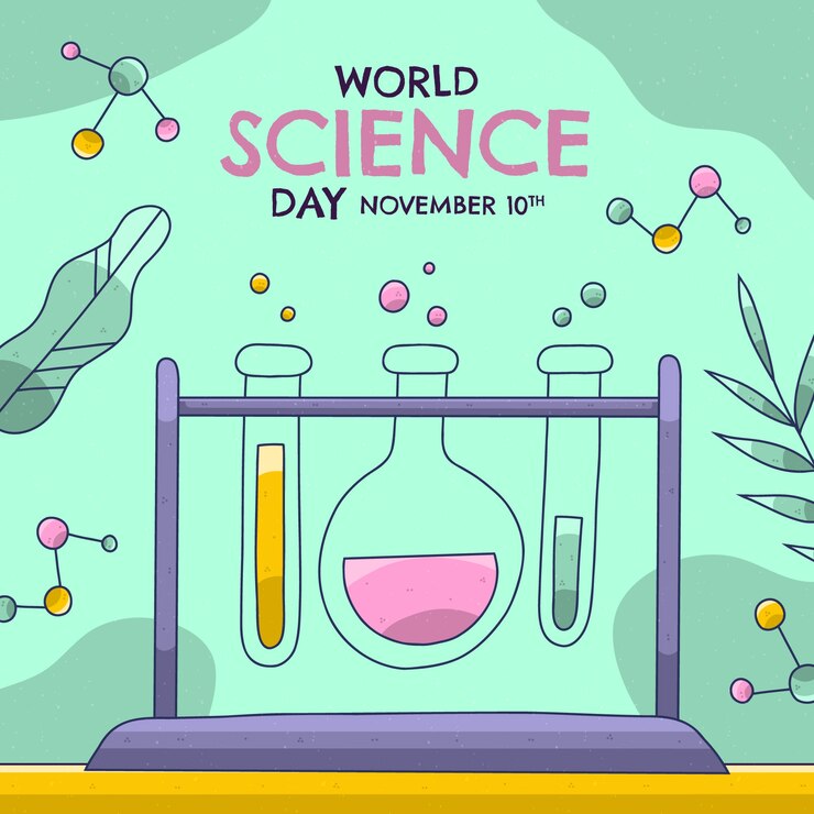 Free Vector hand drawn world science day illustration