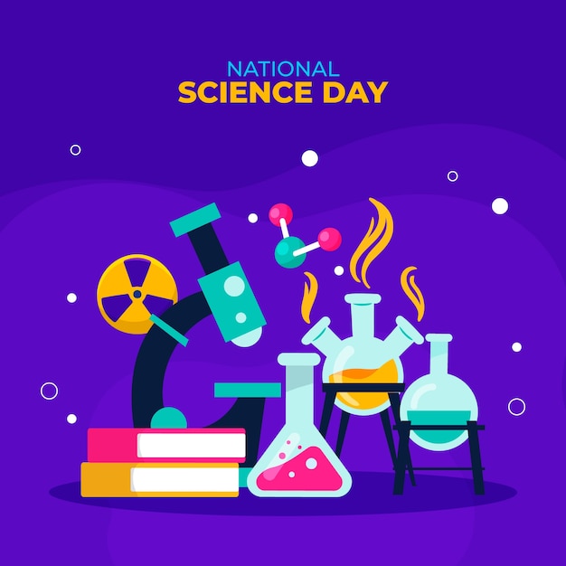 Hand drawn world science day illustration