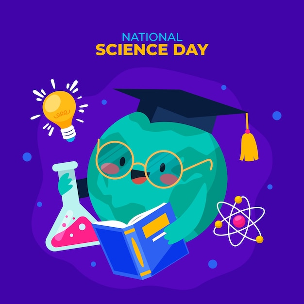 Free vector hand drawn world science day illustration