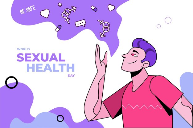 Hand drawn world sexual health day background