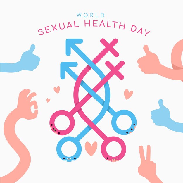 手描きの世界の性の健康の日のイラスト