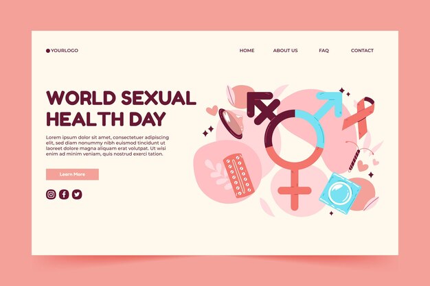 Ручной обращается шаблон целевой страницы всемирного дня сексуального здоровья