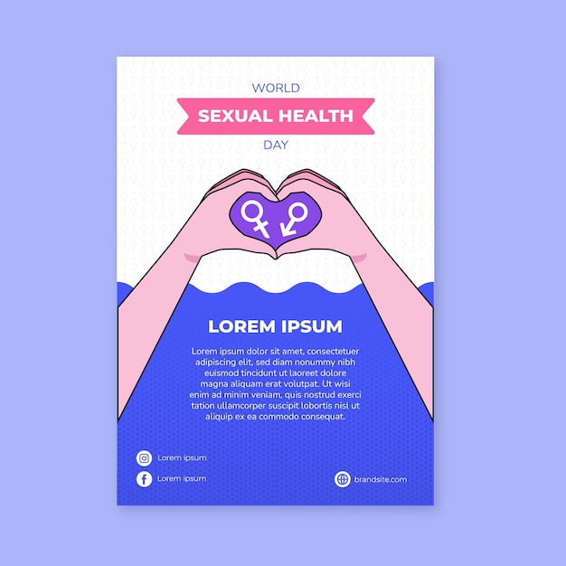 Free vector hand drawn world sexual health day vertical flyer template