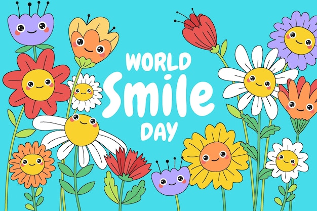 Hand drawn world smile day background